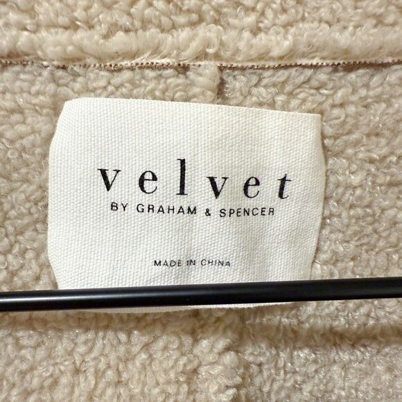 Velvet By Graham & Spencer Reversible Luxe Sherpa Pullover Quarter Zip Jacket M - Picture 9 of 14